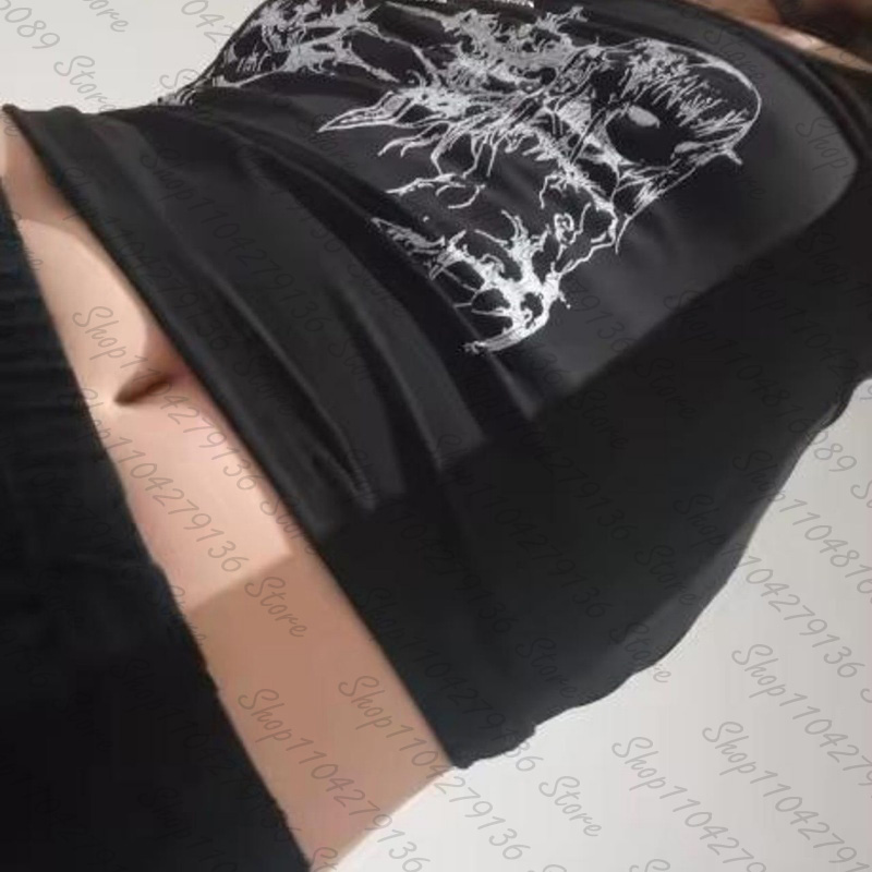 Gothic Women's Corset Tank Top - Y2K Graphic Baby Tee Crop 评论和价格