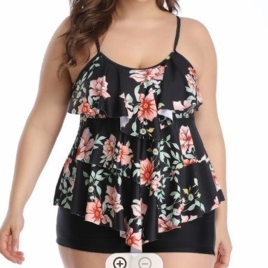 Tankini Woman Bikini Floral Pr - Tops 评论和价格