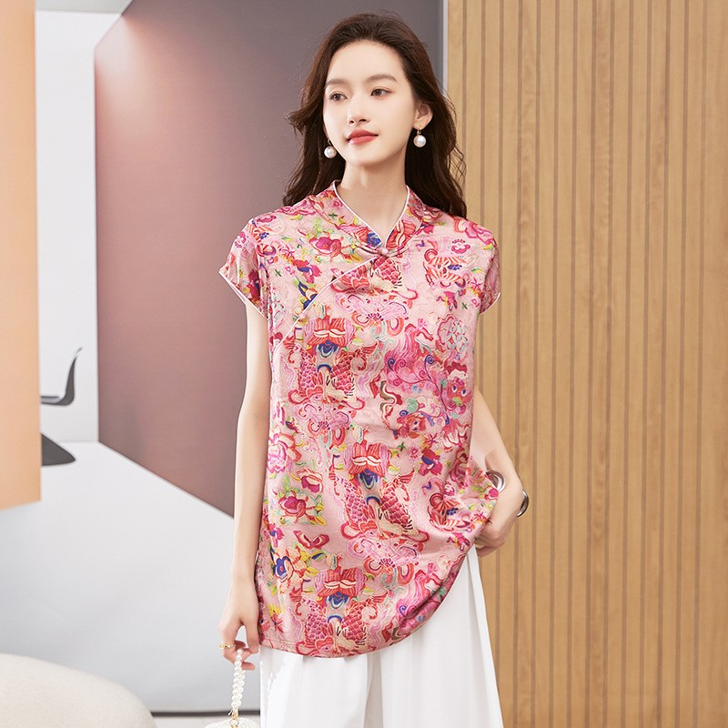 Women's Blouse Short Sleeve Ro - Blouses 评论和价格