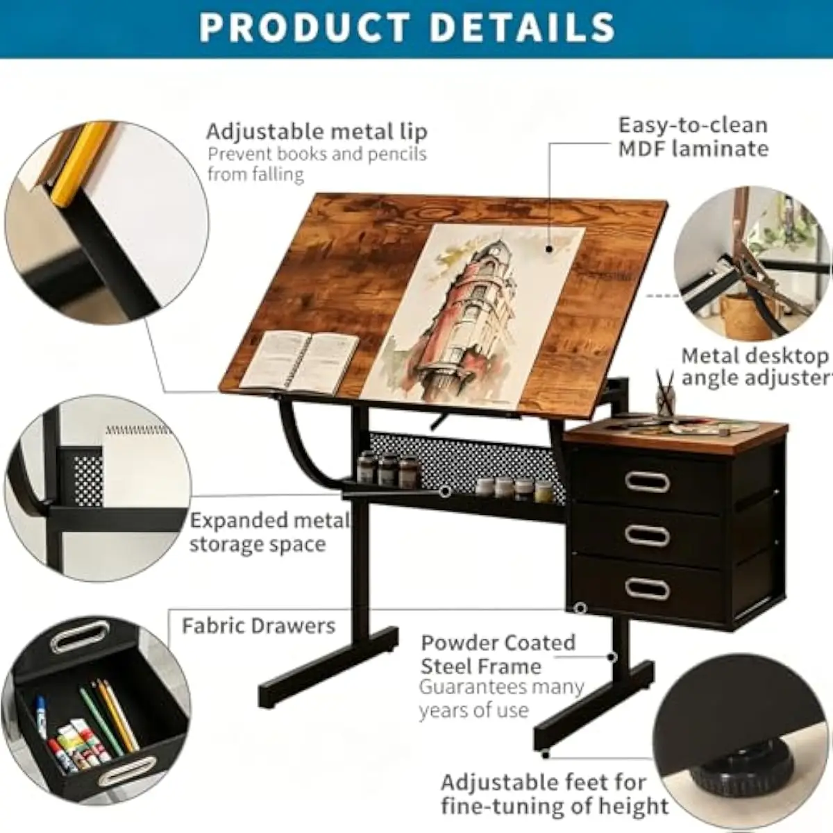 Drafting Desk with Adjustable  - Tops 评论和价格
