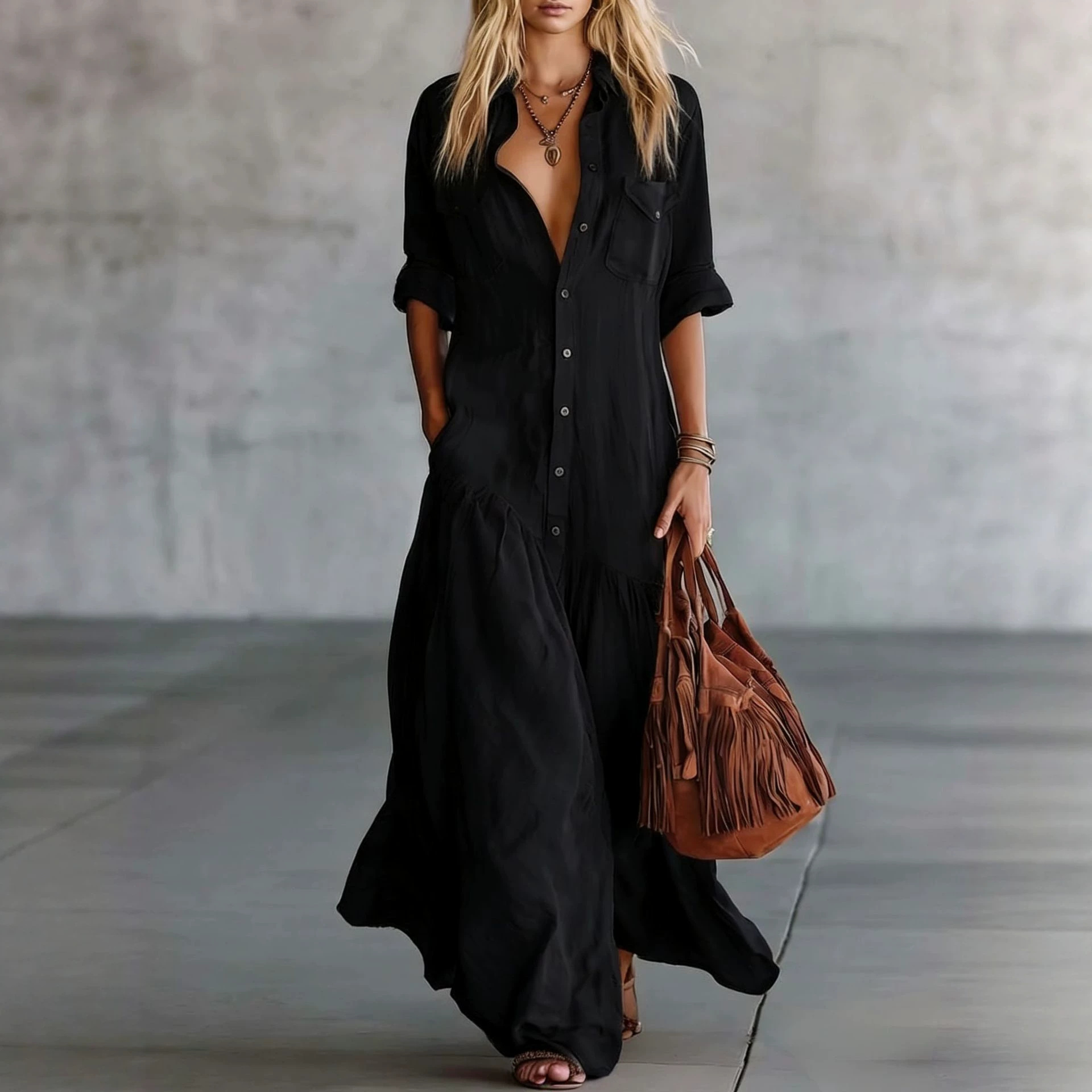 2026 Women's Summer Cotton Lin - Casual Loose Linen Shirt Dress 评论和价格