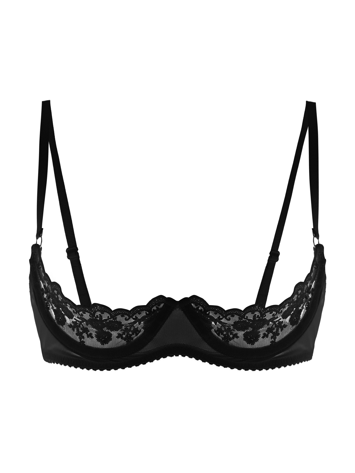 Women Sexy Open Cups Bra Sheer - Lingerie 评论和价格