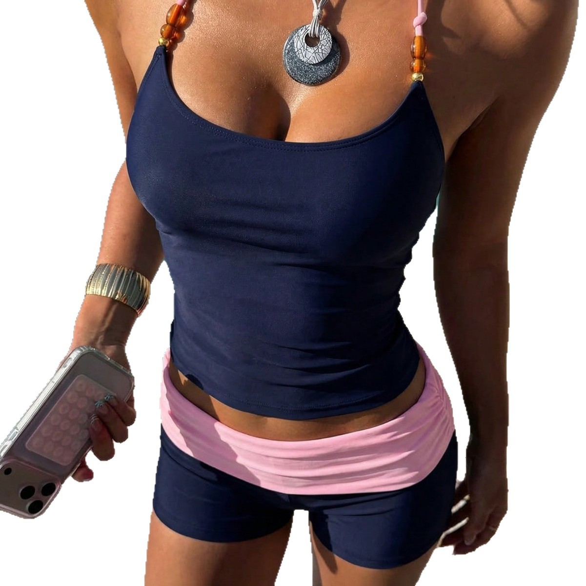 Women Brown White Polka‑Dot Sw - Tops 评论和价格