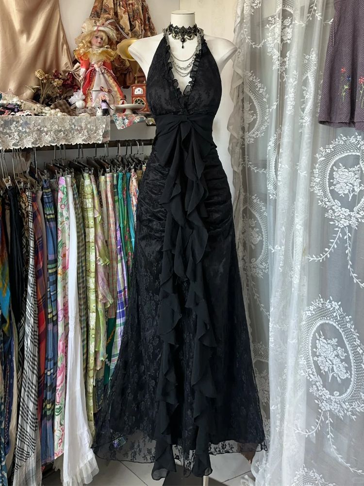 Y2k Vintage Halter Sleeveless  - Y2K Backless Halter Mini Dress 评论和价格