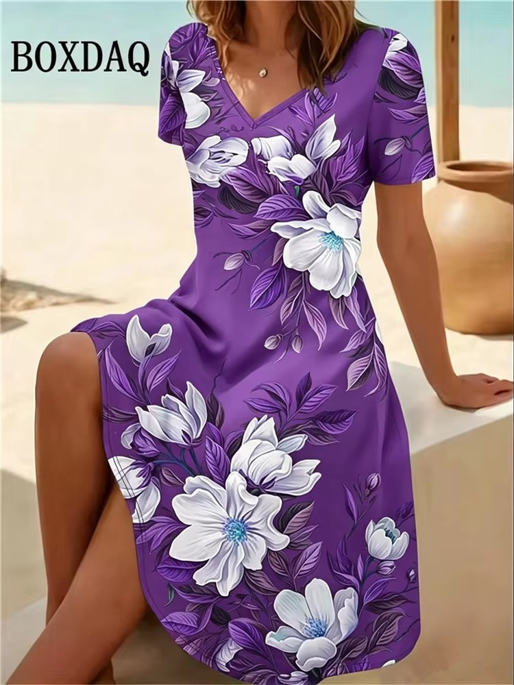 6XL Plus Size Women Dresses Su - Boho Summer Beach Maxi Dress 评论和价格