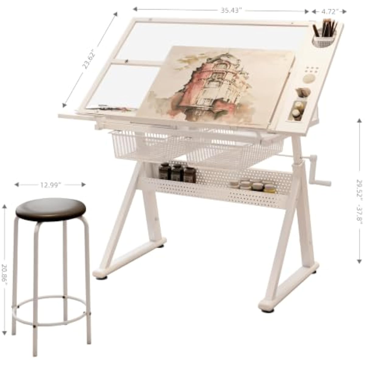 Adjustable Drafting Desk with  - Tops 评论和价格