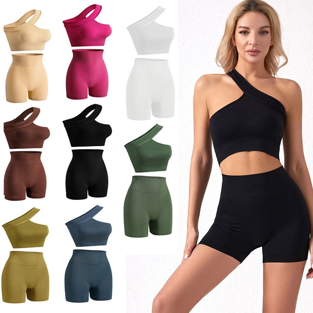 2Pcs Comfortable Seamless Wome - Seamless Ribbed Workout Tank Top 评论和价格