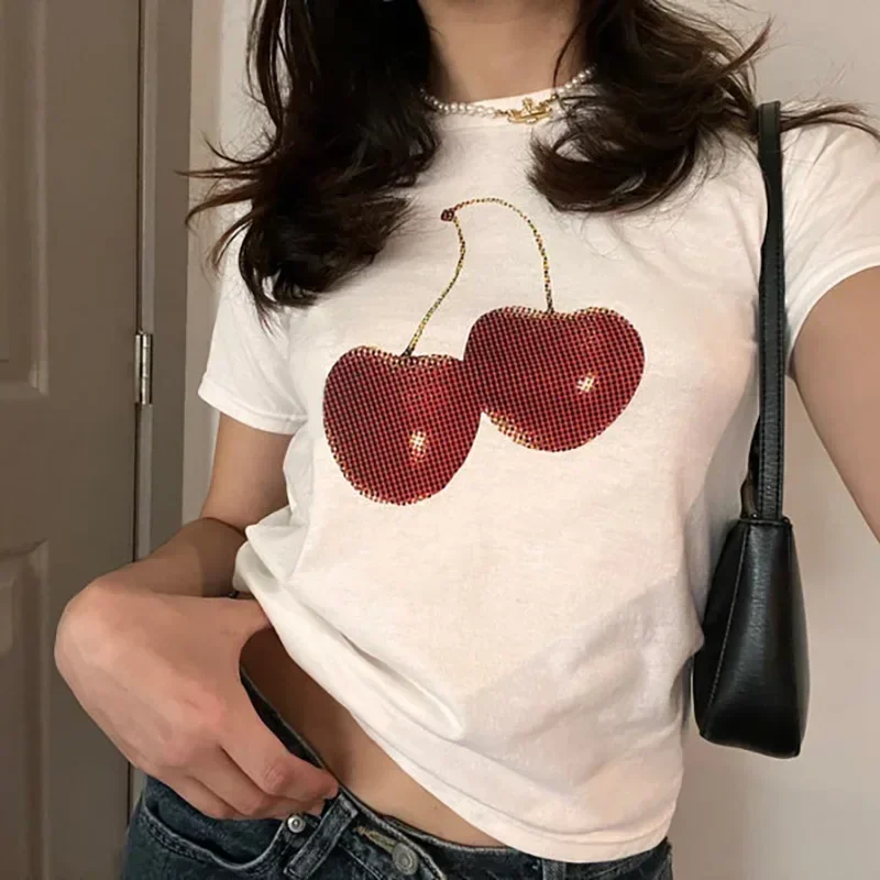 Aesthetic Summer Baby Tee Stre - Y2K Graphic Baby Tee Crop 评论和价格