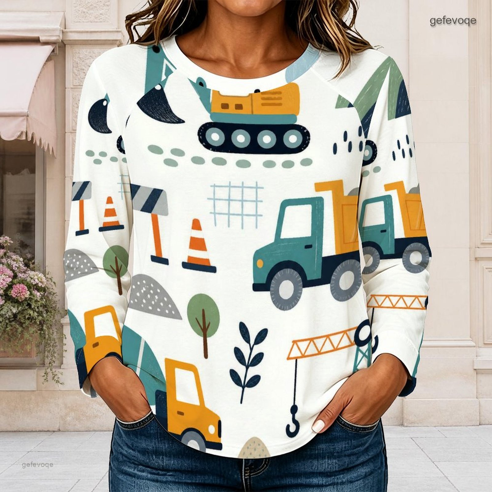 Women Crew Neck Raglan Long Sl - Blouses 评论和价格