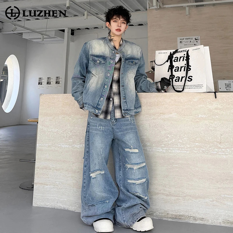 LUZHEN 2026 Autumn Vintage Was - Jeans 评论和价格