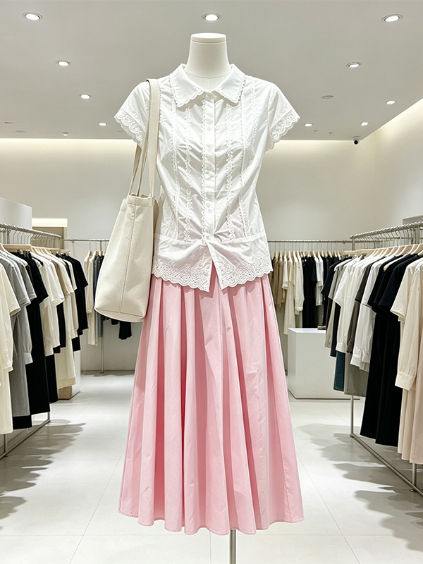 Elegant plus Size Women's Summ - Korean Style A Line Shirt Dress 评论和价格