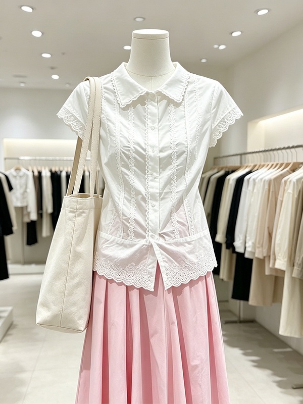 Elegant plus Size Women's Summ - Korean Style A Line Shirt Dress 评论和价格