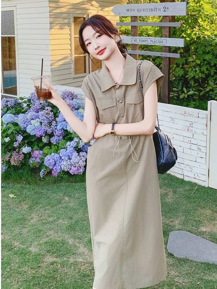 Slimming plus Size Korean Styl - Korean Style A Line Shirt Dress 评论和价格