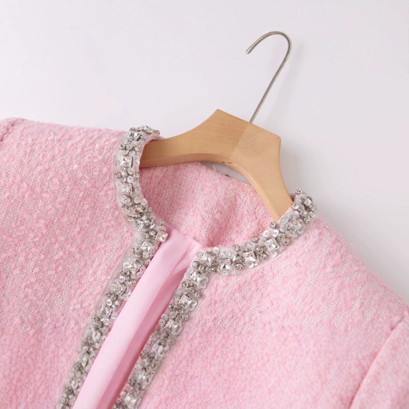 Premium Pink Tweed Women Two-P - Tweed Two Piece Blazer Dress 评论和价格