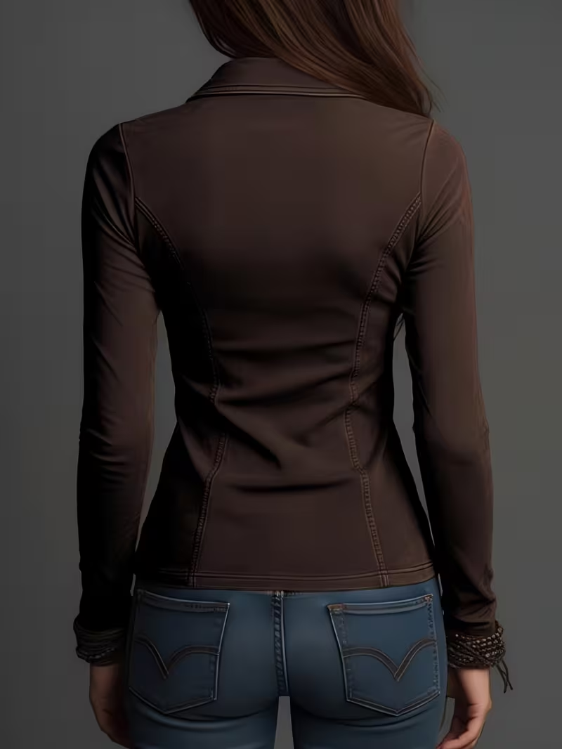 Women's Slim Fit Lapel Shirt,  - Blouses 评论和价格