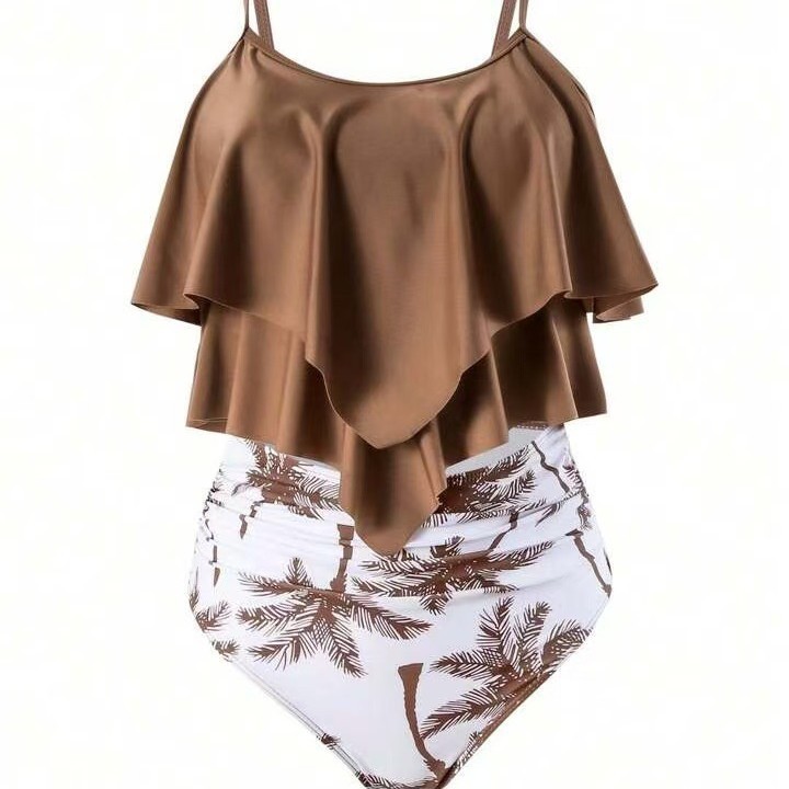 Women Bikini Ruffle Top High W - Tops 评论和价格