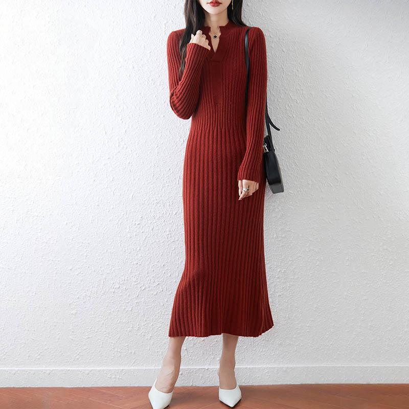 Smart Minimalist Ribbed 2025 W - Bodycon Long Sleeve Ribbed Dress 评论和价格