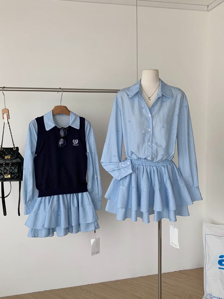 Spring Autumn Korean Fashion C - Korean Style A Line Shirt Dress 评论和价格