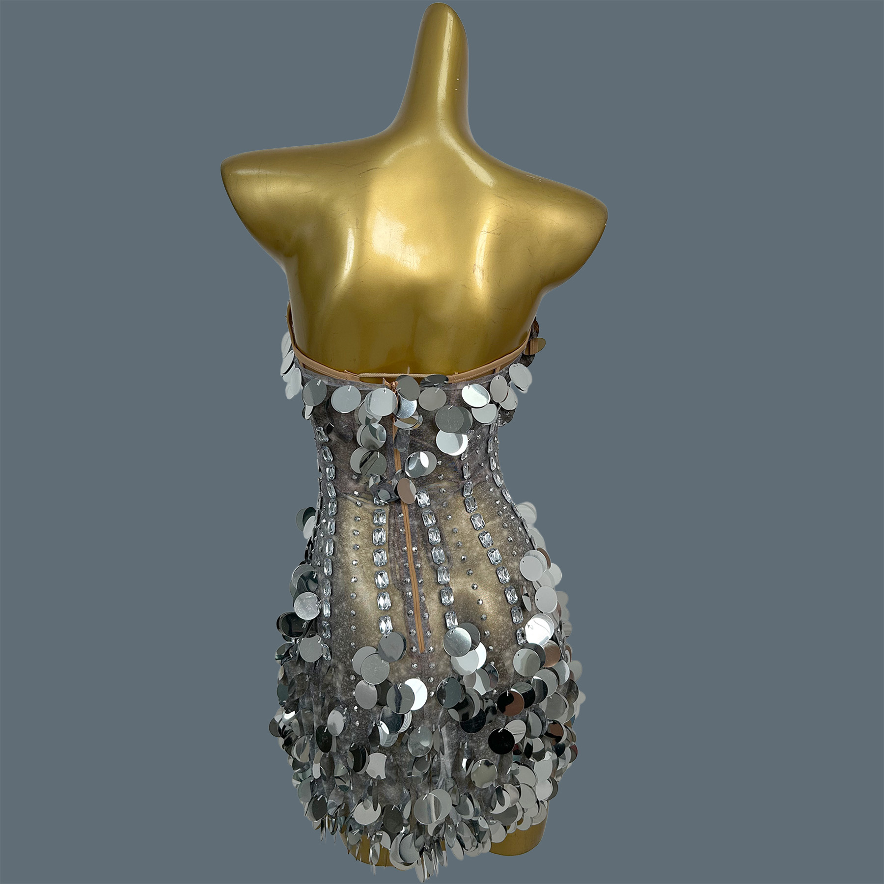 Women Strapless Sparkly Rhines - Sparkly Rhinestone Club Party Dress 评论和价格