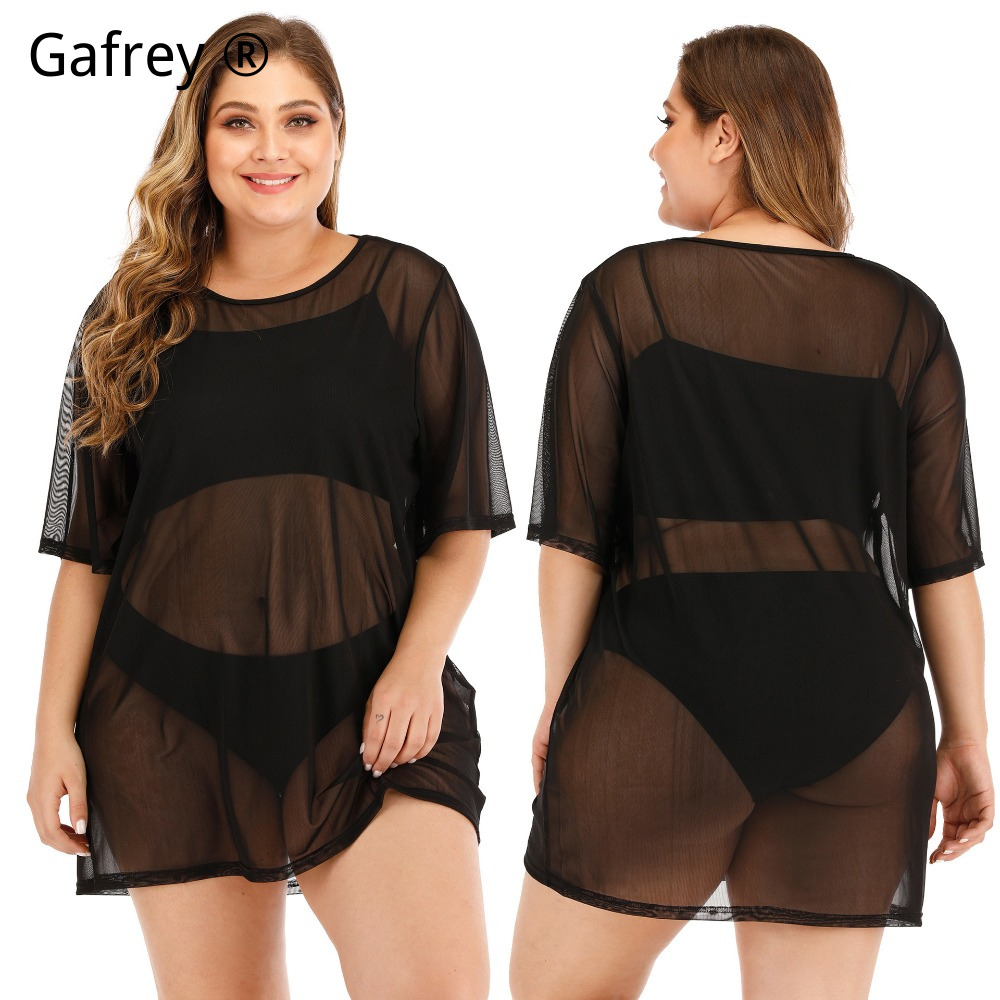 Plus Size Sexy Mesh Beach Dres - Sexy Mesh Sheer Bodycon Dress 评论和价格