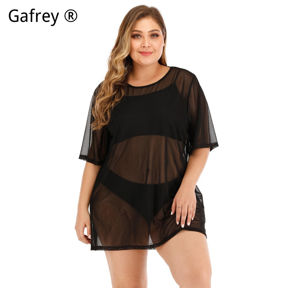 Plus Size Sexy Mesh Beach Dres - Sexy Mesh Sheer Bodycon Dress 评论和价格