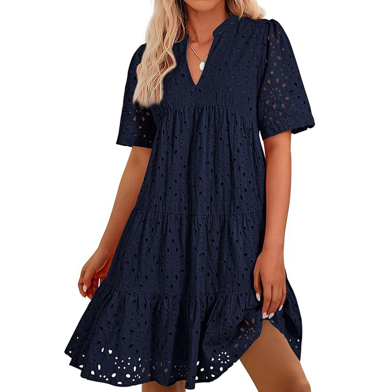 Women's Bohemian Summer V-Neck - French Vintage Floral Midi Dress 评论和价格