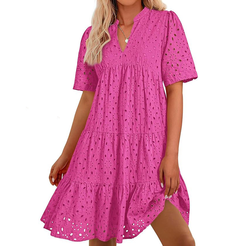 Women's Bohemian Summer V-Neck - French Vintage Floral Midi Dress 评论和价格