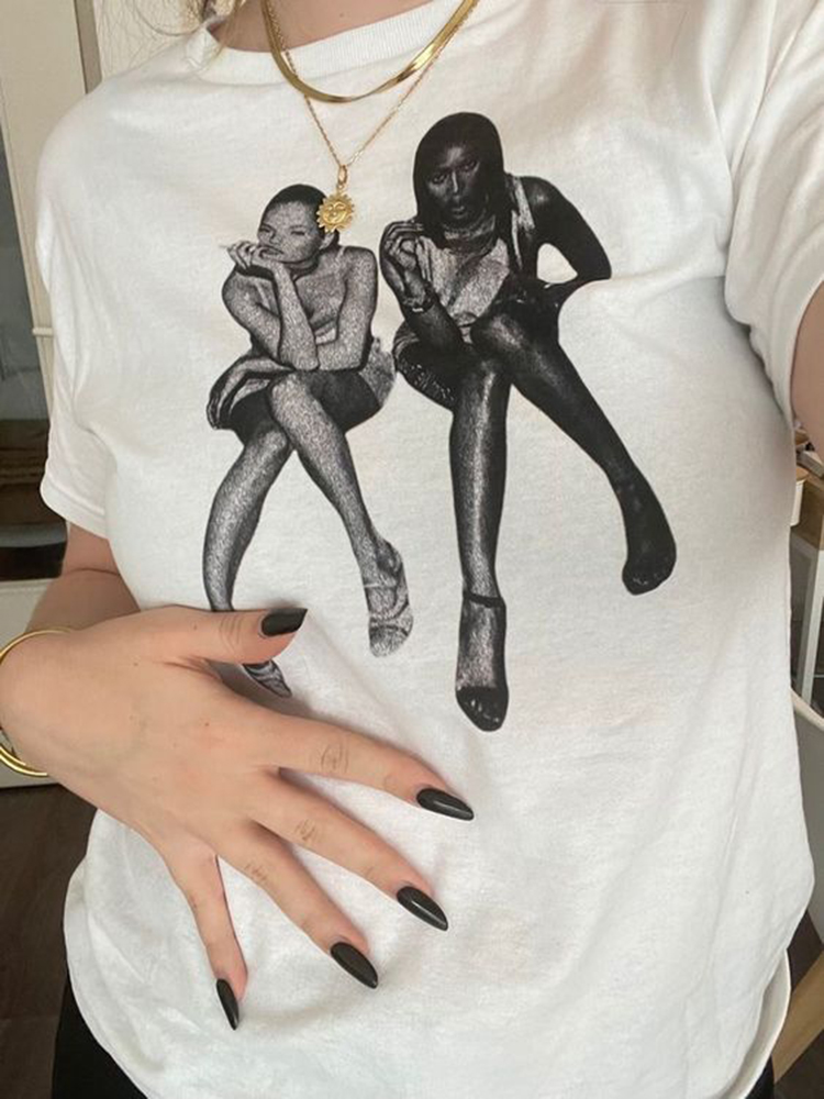 Aesthetic Summer Baby Tee Stre - Y2K Graphic Baby Tee Crop 评论和价格