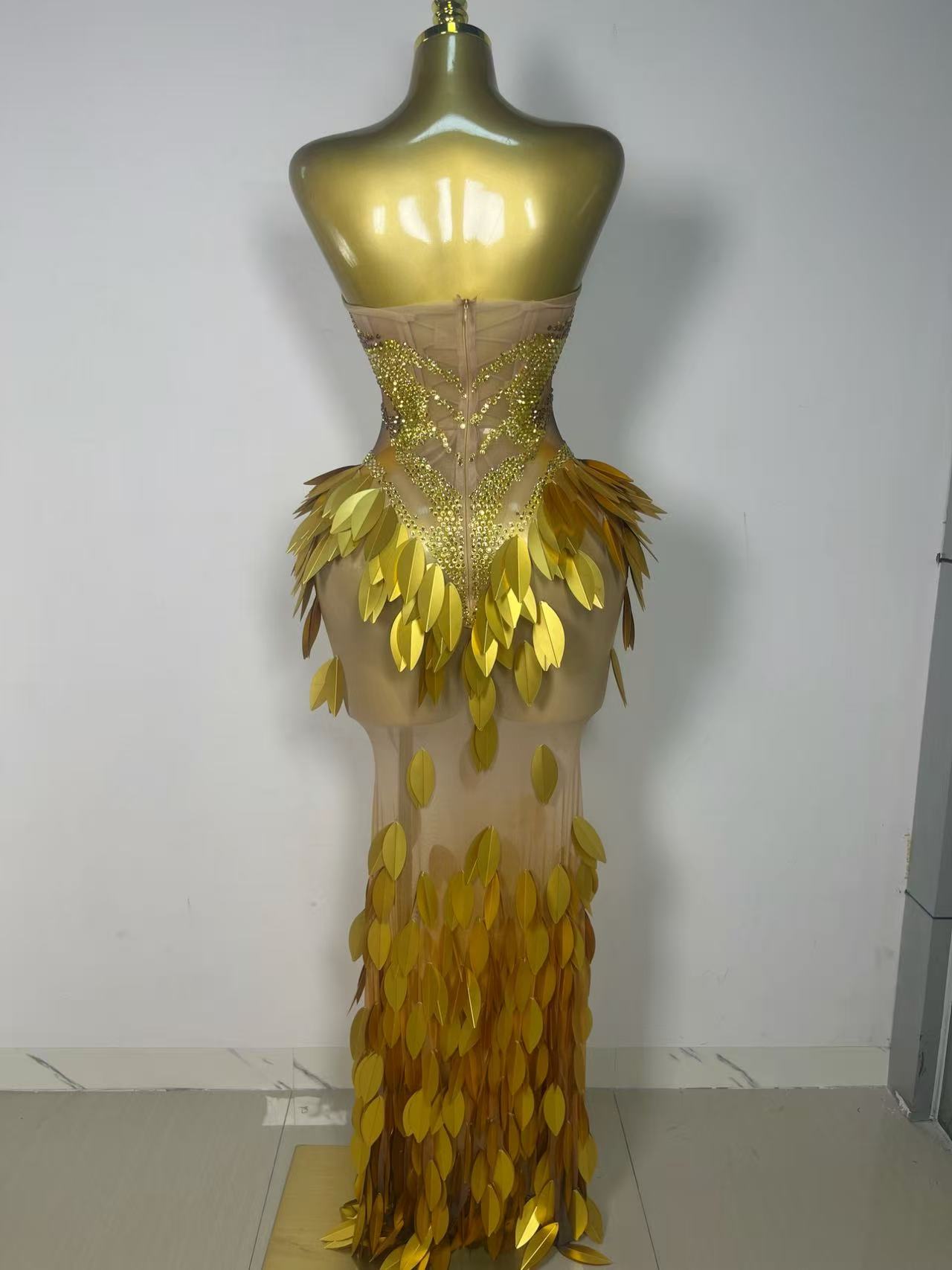 Sparkly Gold Rhinestone Sequin - Sparkly Rhinestone Club Party Dress 评论和价格