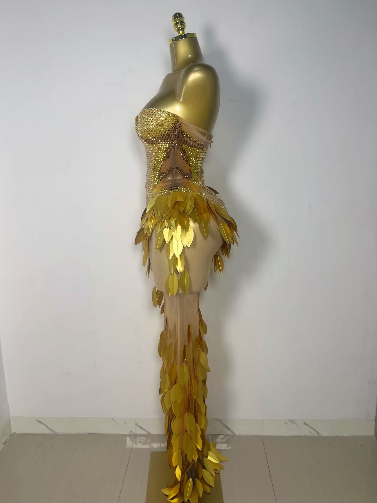 Sparkly Gold Rhinestone Sequin - Sparkly Rhinestone Club Party Dress 评论和价格