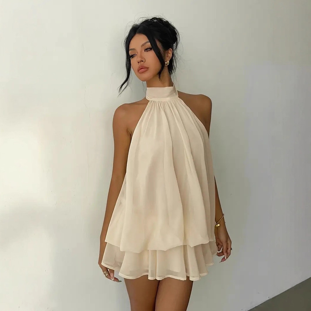 Women's Halter Neck Dress Back - Y2K Backless Halter Mini Dress 评论和价格