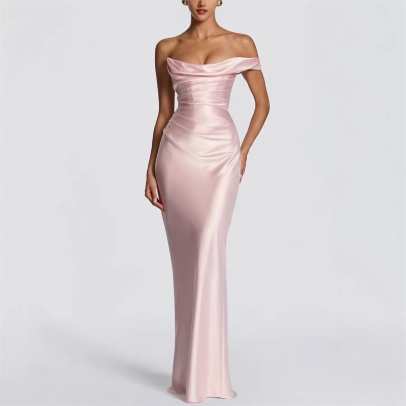 Sexy Slim Satin Dress Elegant  - Elegant Satin Evening Gown Split 评论和价格