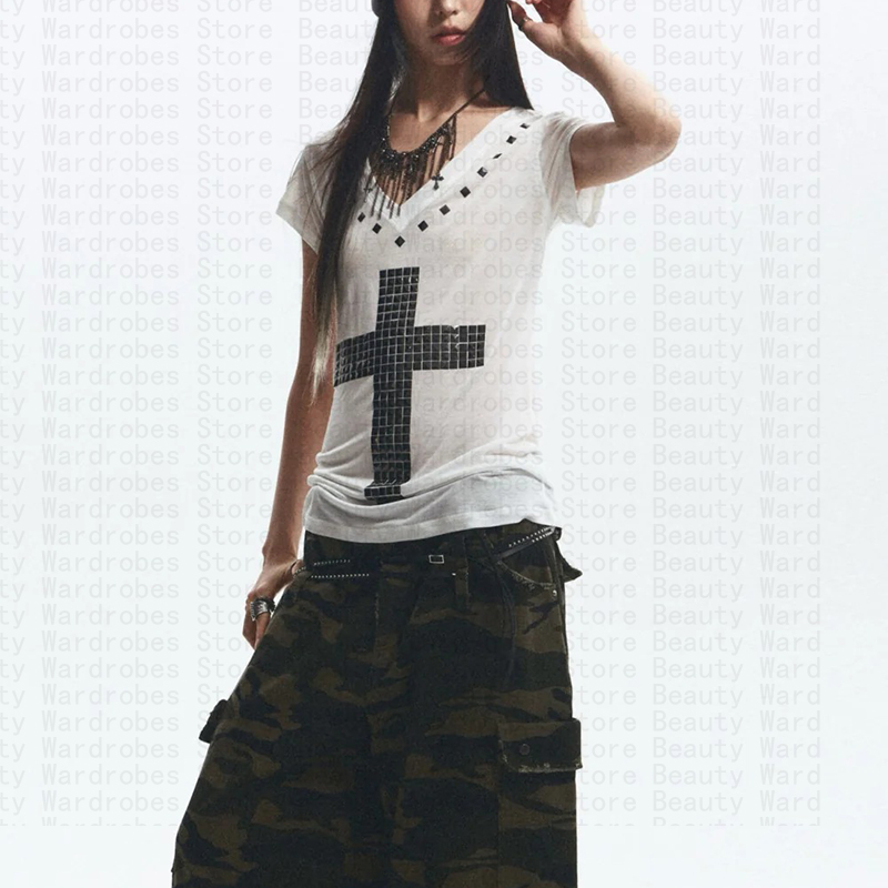 Rock Goth Unique Top Y2k Crop  - Y2K Graphic Baby Tee Crop 评论和价格